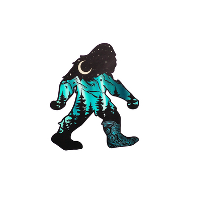 Durable vinyl, die-cut Squatch At Night Sticker