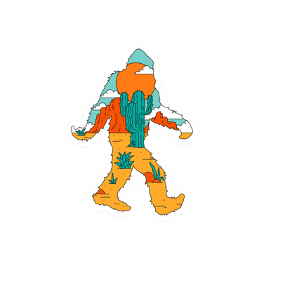 Durable, die-cut Squatch Desert Sticker