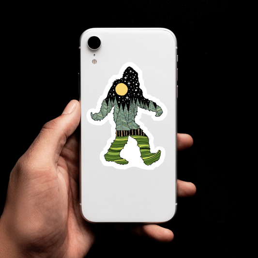 Durable, vinyl, die-cut, Squatch Green Trees Sticker.