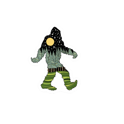 Durable vinyl, die-cut Squatch Green Trees Sticker