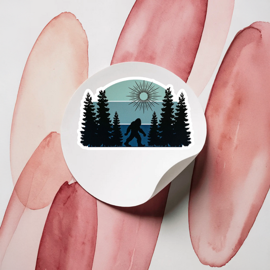 Durable, vinyl, die-cut, Squatch Moonlight Sticker.