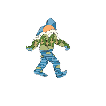 Durable, die-cut Squatch River Sticker