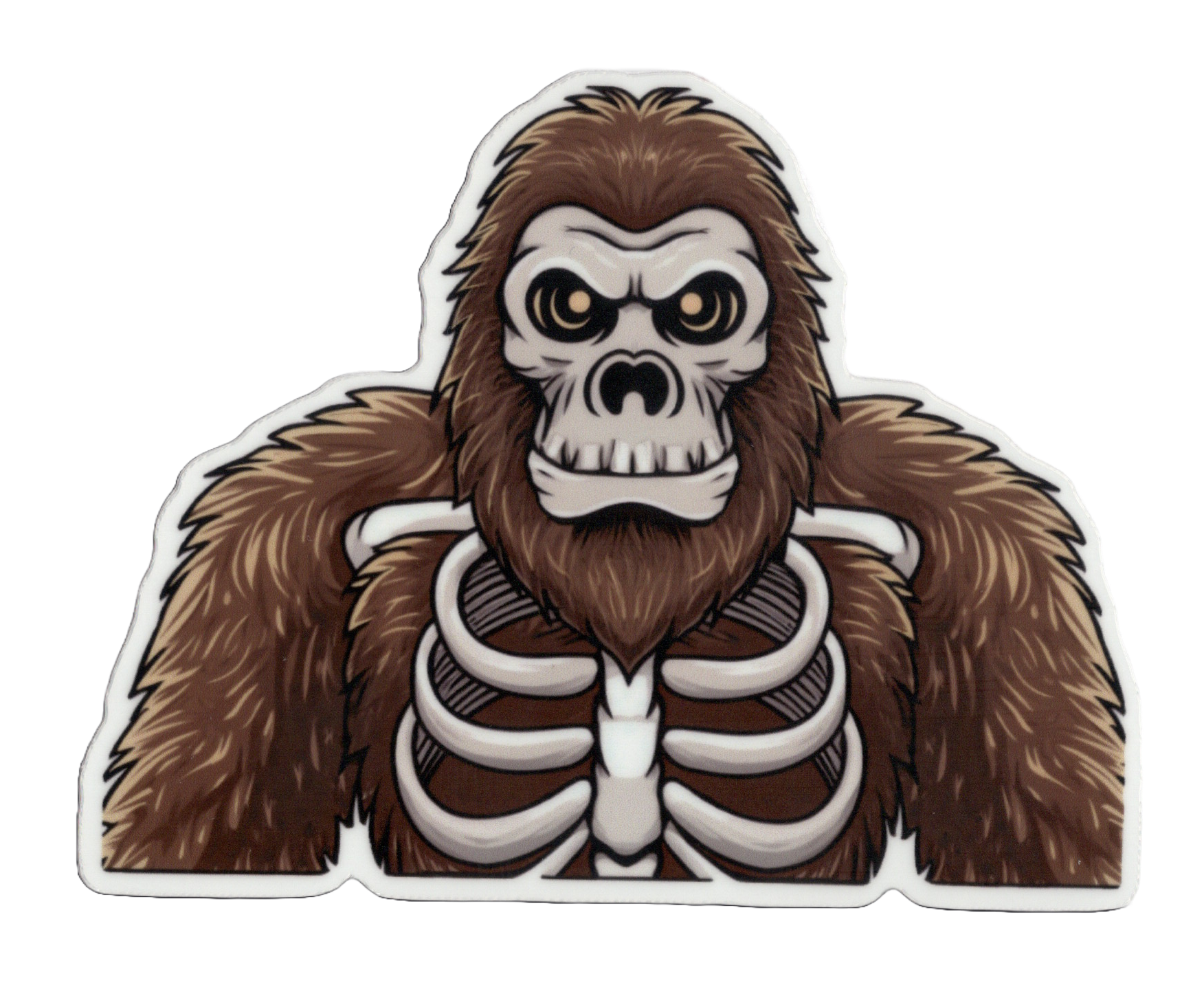 Durable vinyl, Squatch Skeleton Sticker