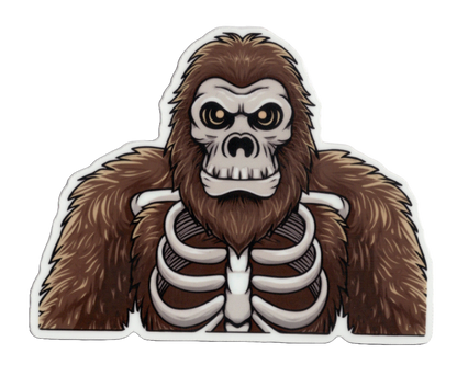 Durable vinyl, Squatch Skeleton Sticker