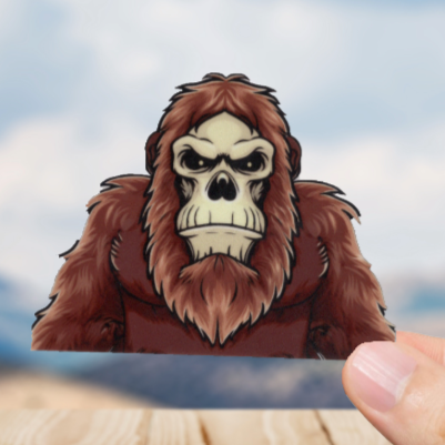 Durable, vinyl, die-cut, Squatch Skull Sticker.