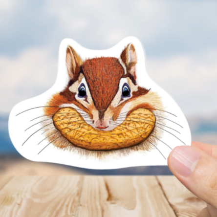 Durable, vinyl, die-cut, Squirrel Art Sticker.