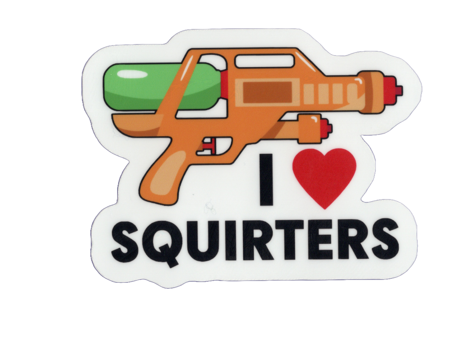 Durable vinyl, die-cut Squirters Sticker