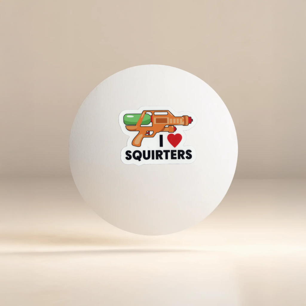 Durable, vinyl, die-cut, Squirters Sticker.