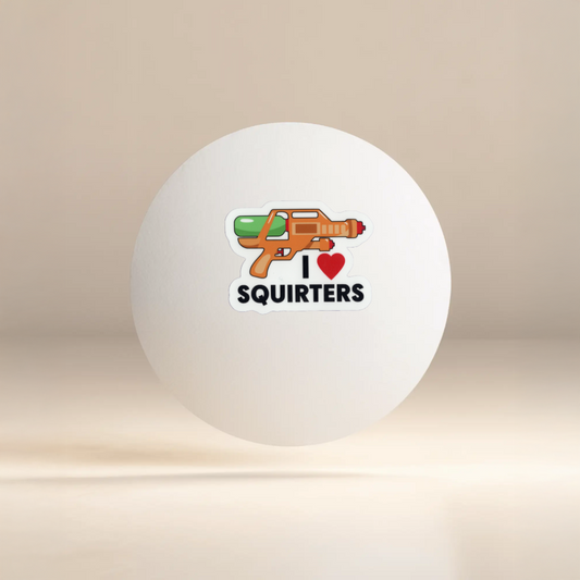Durable, vinyl, die-cut, Squirters Sticker.