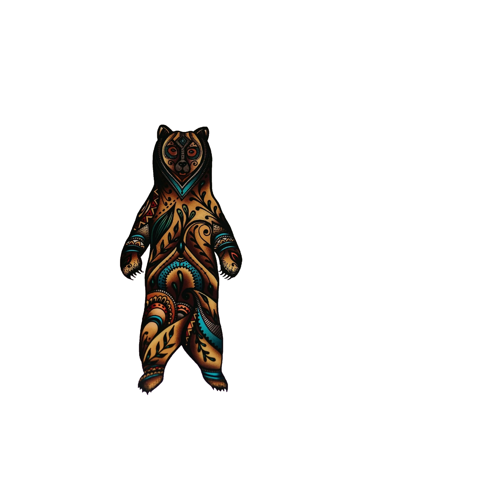 Durable vinyl, die-cut Standing Wilderness Bear Sticker