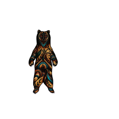 Durable vinyl, die-cut Standing Wilderness Bear Sticker