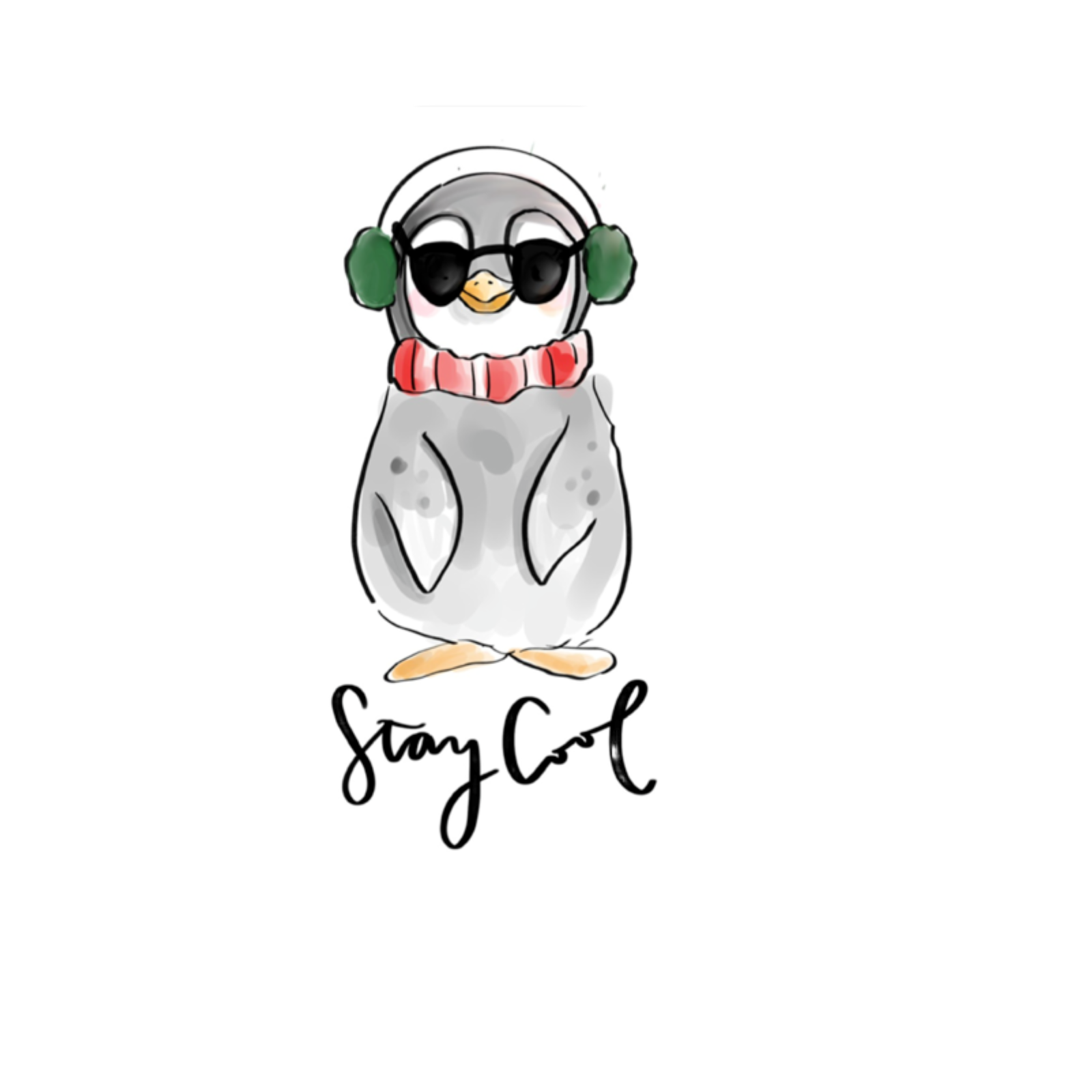Durable vinyl, die-cut Stay Cool Penguin Sticker