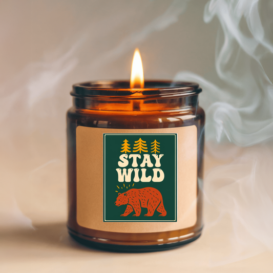 Durable, vinyl, die-cut, Stay Wild Sticker.