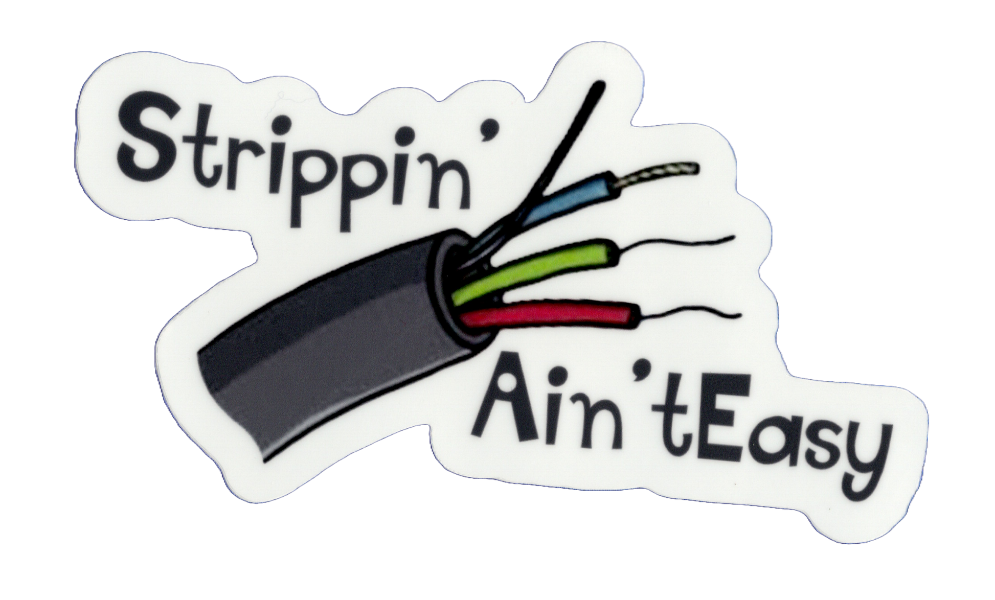 Durable vinyl, die-cut Strippin Sticker