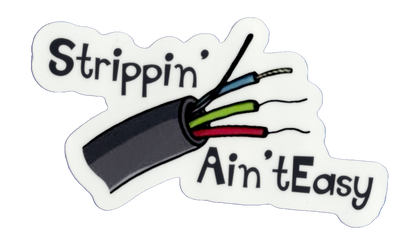 Durable vinyl, die-cut Strippin Sticker