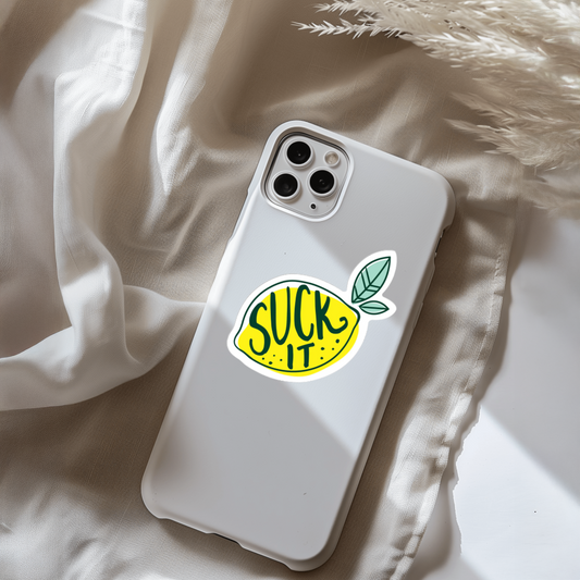 Durable, vinyl, die-cut, Suck It Sticker.