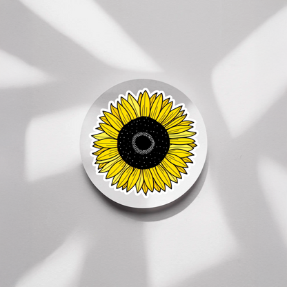 Durable, die-cut, vinyl, Sunflower Sticker.