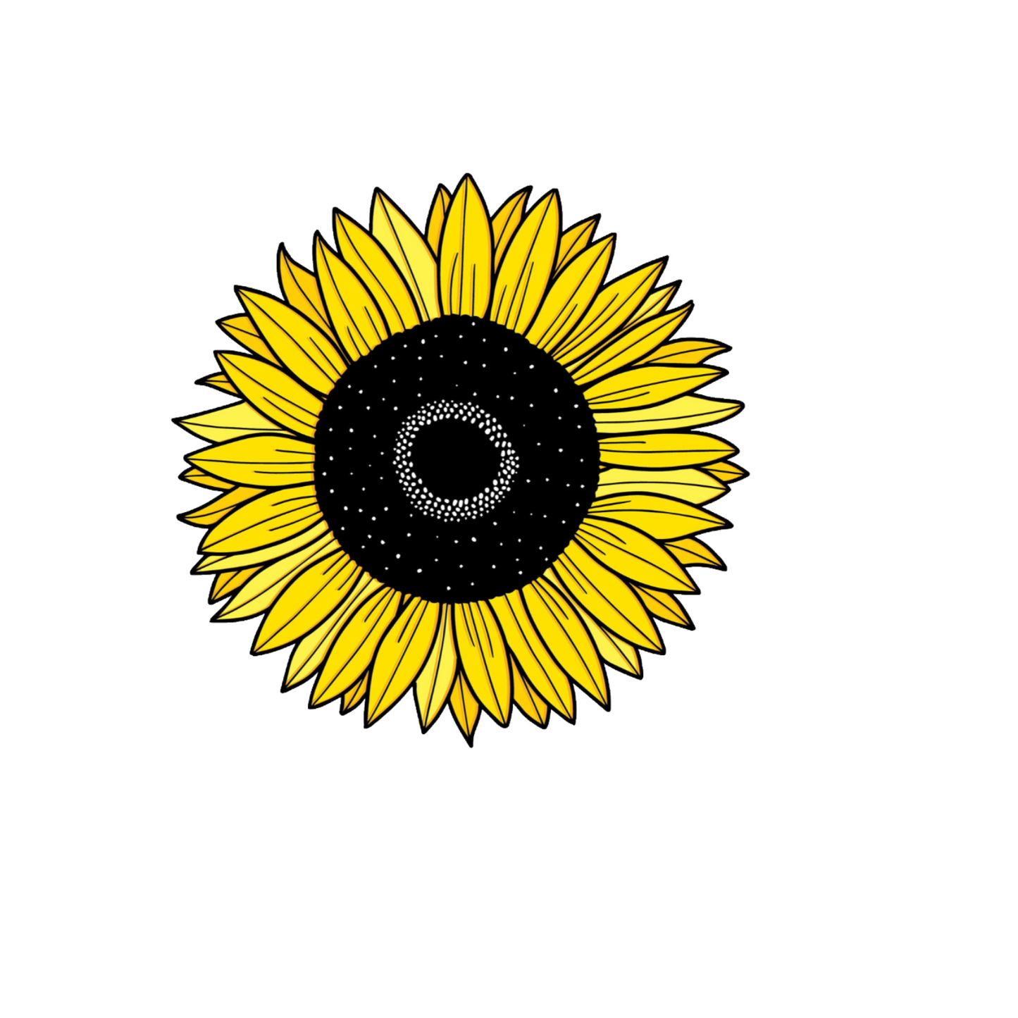 Durable, die-cut Sunflower Sticker