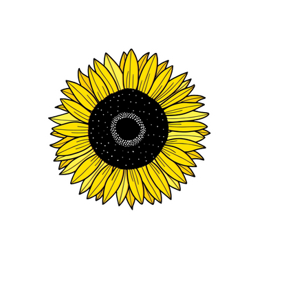 Durable, die-cut Sunflower Sticker