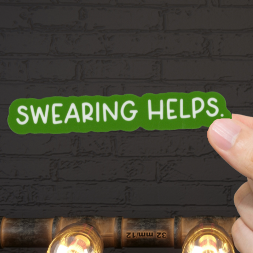 Durable vinyl, die-cut Swearing Sticker.