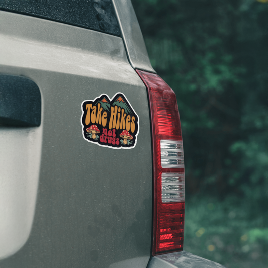 Durable, vinyl, die-cut, Take Hikes Sticker.