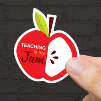 Durable, vinyl, Teaching Is My Jam Sticker.