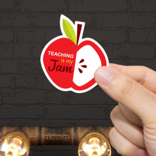 Durable, vinyl, Teaching Is My Jam Sticker.