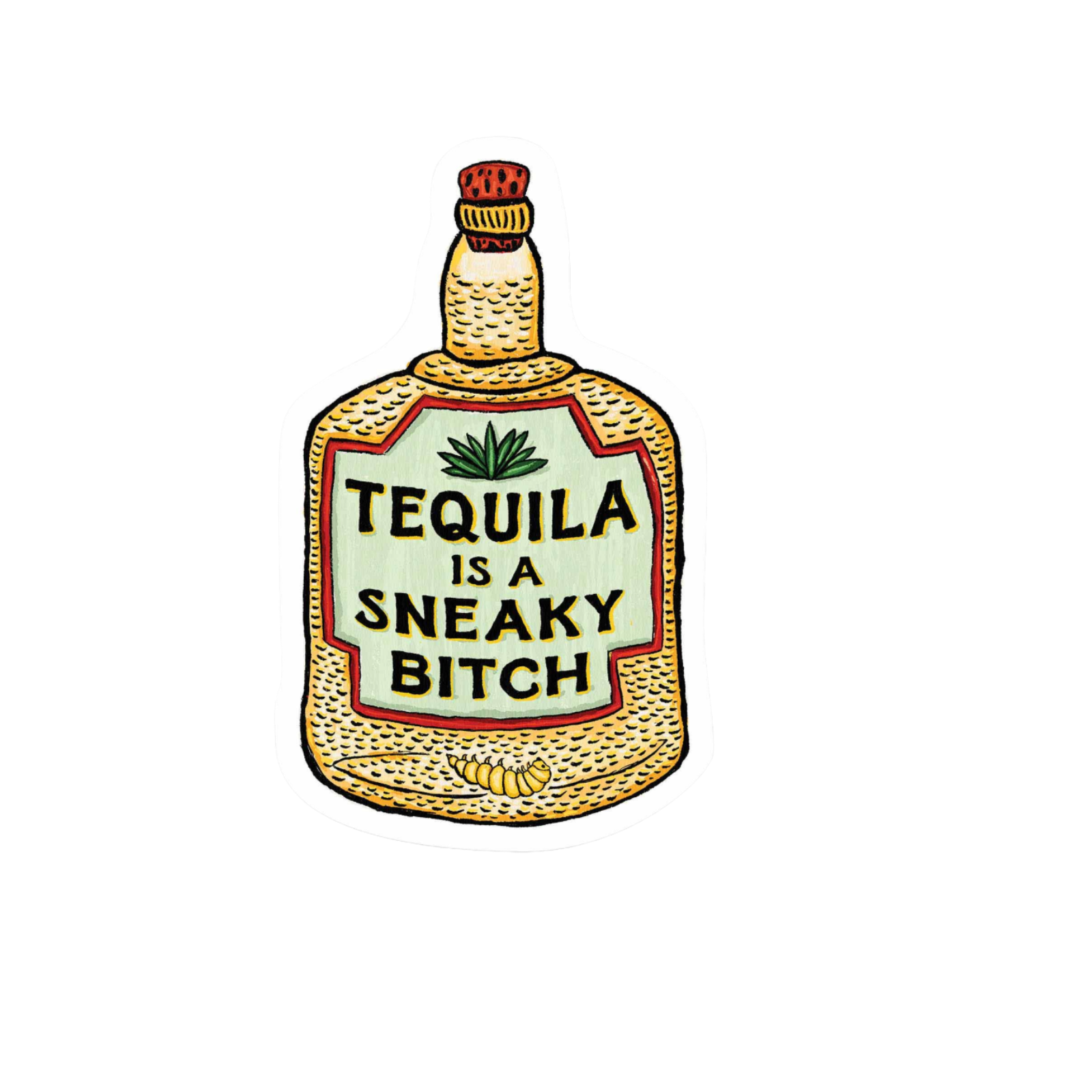Our Tequila Is Sneaky Sticker! unique, high-quality, vinyl die-cut, eco-friendly stickers