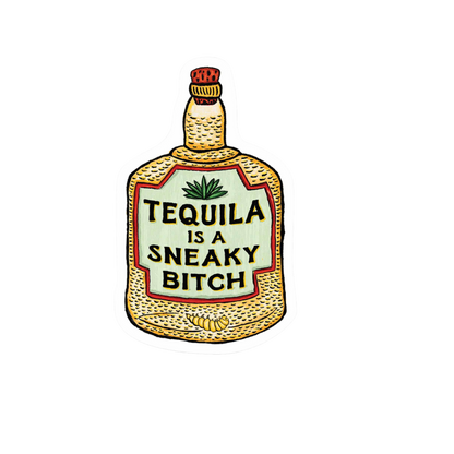 Our Tequila Is Sneaky Sticker! unique, high-quality, vinyl die-cut, eco-friendly stickers