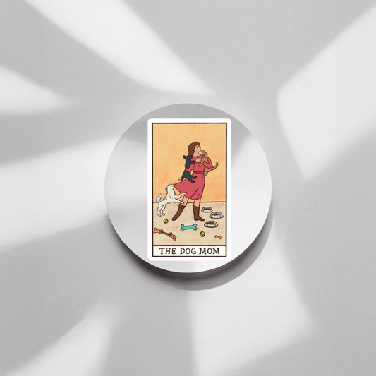 Durable, vinyl, die-cut, The Dog Mom Sticker.