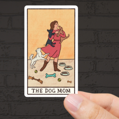 Durable, vinyl, die-cut, The Dog Mom Sticker.