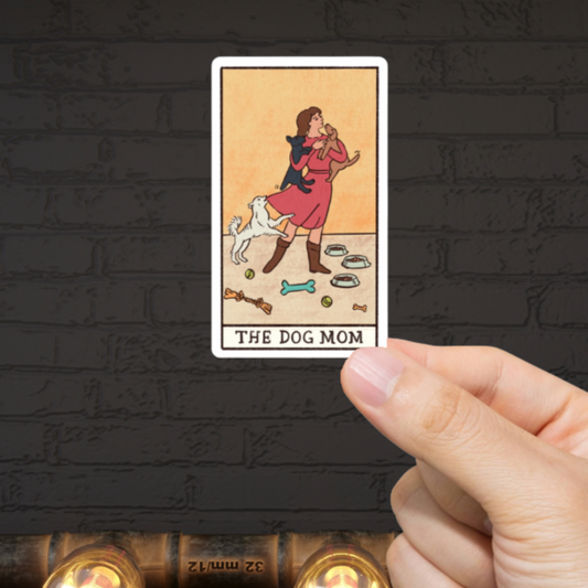 Durable, vinyl, die-cut, The Dog Mom Sticker.