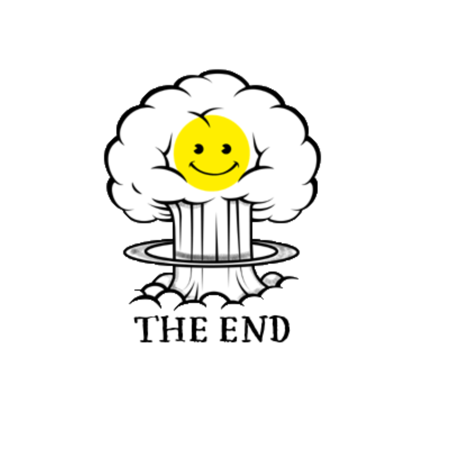 Durable vinyl die-cut The End Sticker