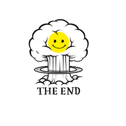 Durable vinyl die-cut The End Sticker