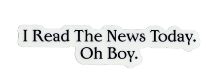 Durable vinyl, die-cut The News Sticker
