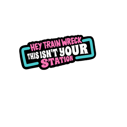 Durable vinyl die-cut Train Wreck Sticker