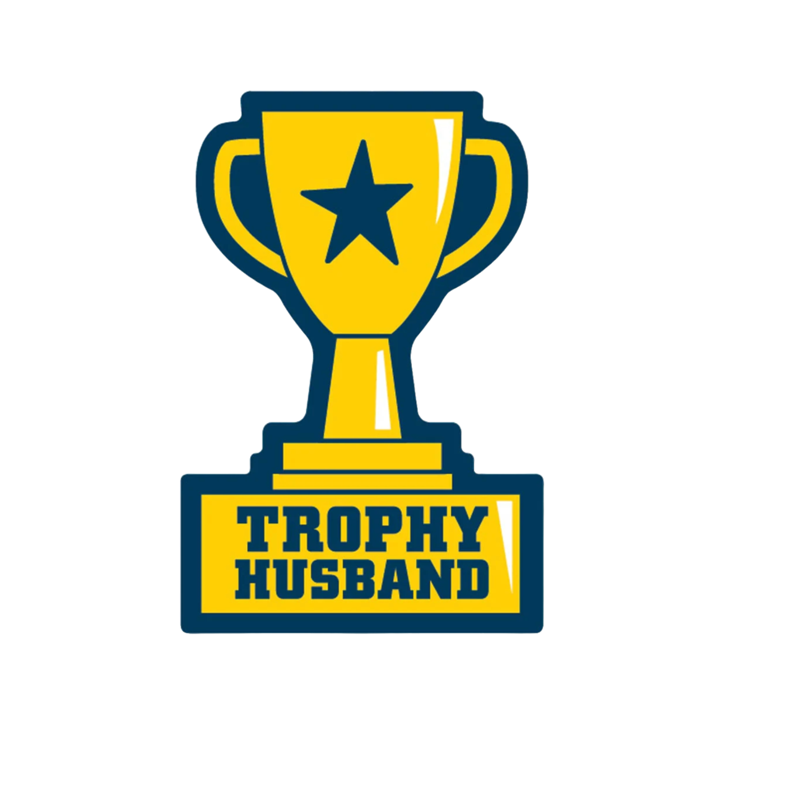 Durable vinyl, die-cut Trophy Husband Sticker