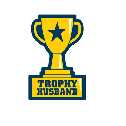 Durable vinyl, die-cut Trophy Husband Sticker