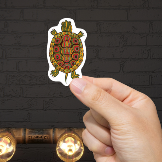 Durable, vinyl, die-cut, Turtle Art Sticker.