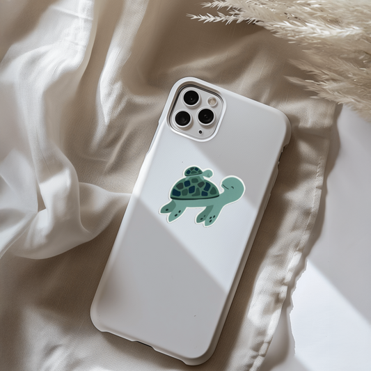 Durable, vinyl, die-cut, Turtle Mama Sticker.