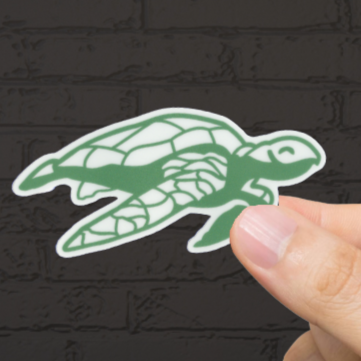  Durable, vinyl, die-cut, Turtle Sticker.