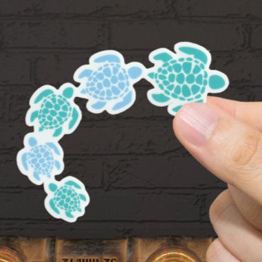 Durable, vinyl, die-cut, Turtles Sticker.