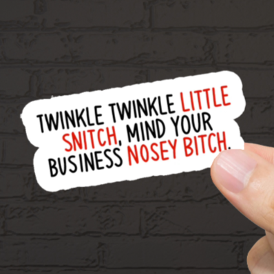 Durable, vinyl, die-cut, Twinkle Sticker.
