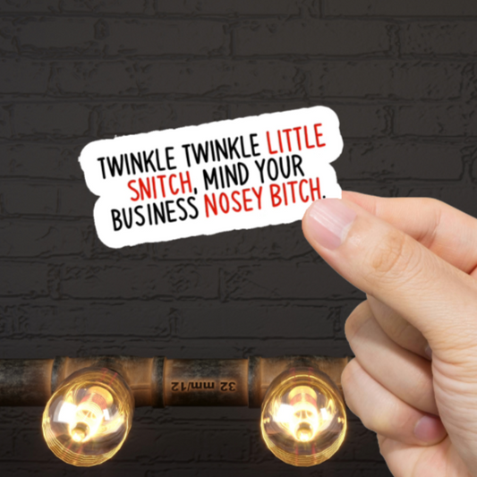 Durable, vinyl, die-cut, Twinkle Sticker.