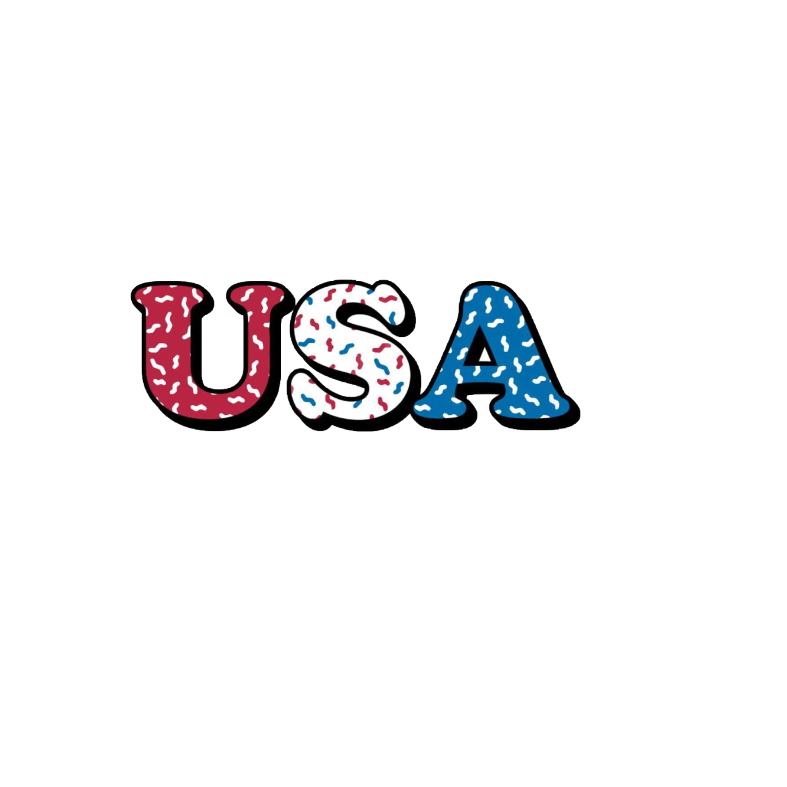 Durable, die-cut USA Letters Sticker