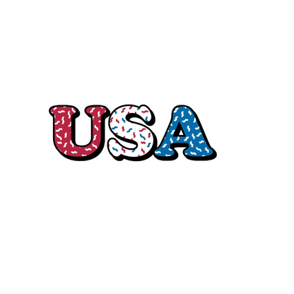 Durable, die-cut USA Letters Sticker