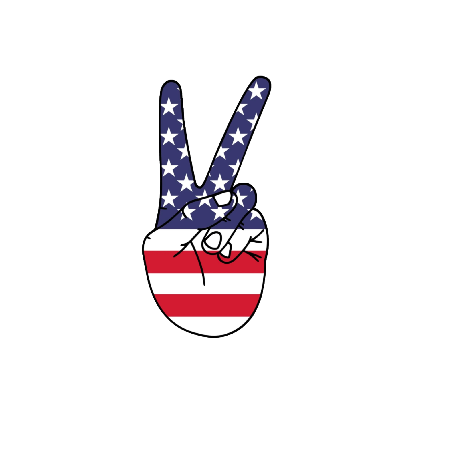 Durable, die-cut USA Peace Sticker