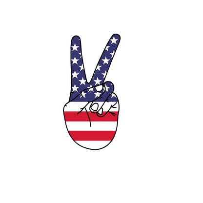 Durable, die-cut USA Peace Sticker