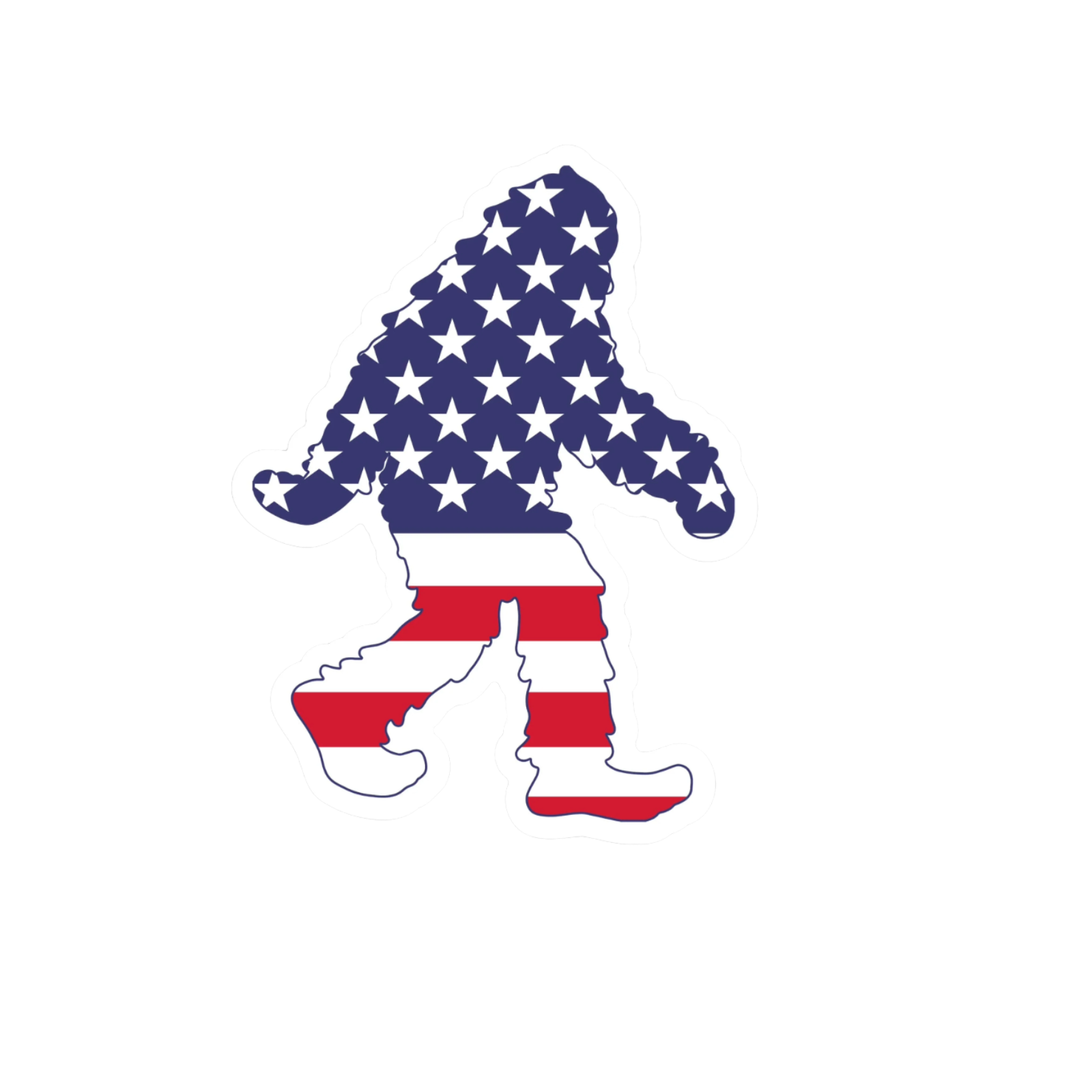 Durable, die-cut USA Squatch Sticker