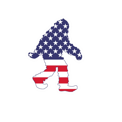 Durable, die-cut USA Squatch Sticker